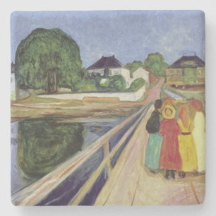 Edvard Munch Painting Girls on the Bridge (c 1902) Steinuntersetzer