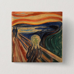 Edvard Munch Painting the Scream (Skrik) 1910 Button
