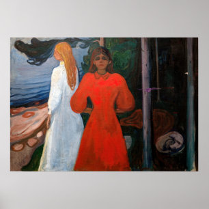 Edvard Munch - Red and White Poster