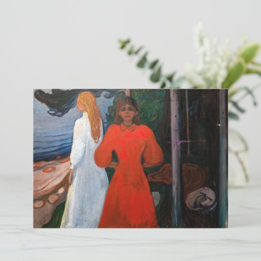 Edvard Munch - rot und weiß Einladung (Stehend Vorderseite)