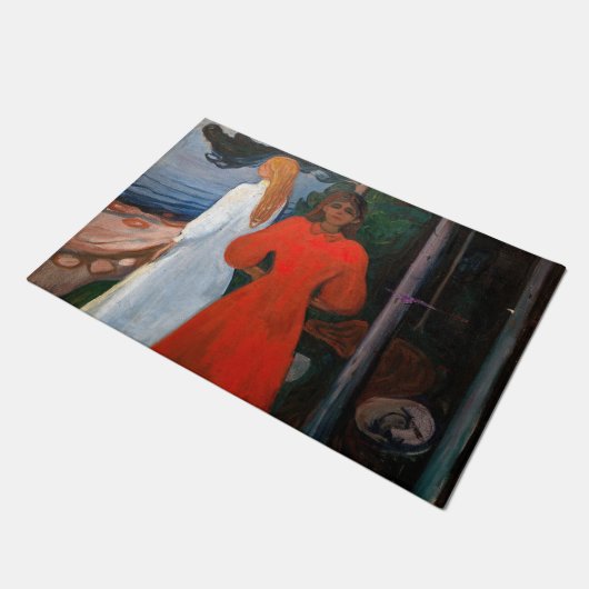 Edvard Munch - rot und weiß Fußmatte (Schrägansicht)