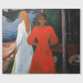 Edvard Munch - rot und weiß Geschenkpapier (Flach)