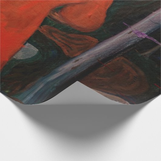 Edvard Munch - rot und weiß Geschenkpapier (Ecke)