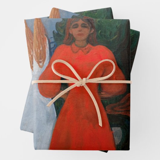 Edvard Munch - rot und weiß Geschenkpapier Set (Beispiel)