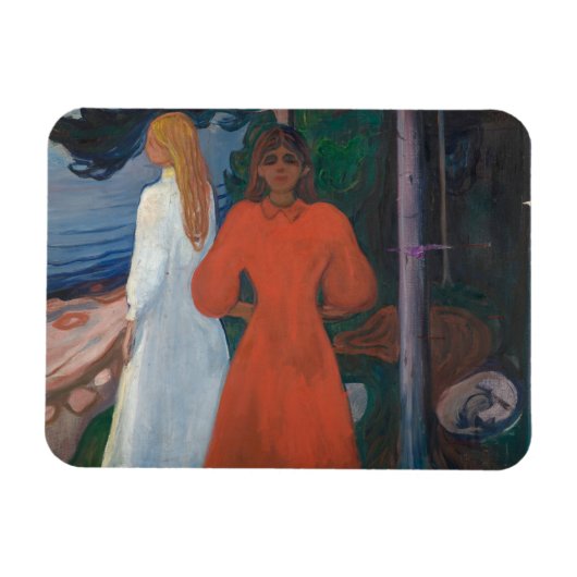 Edvard Munch - rot und weiß Magnet (Horizontal)