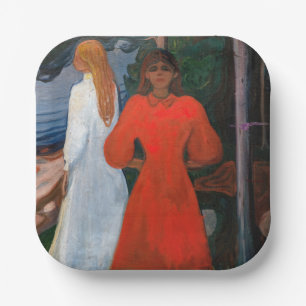 Edvard Munch - rot und weiß Pappteller