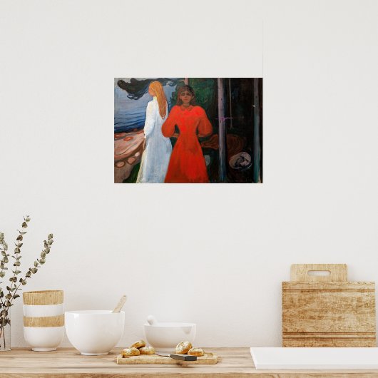 Edvard Munch - rot und weiß Poster (Küche)