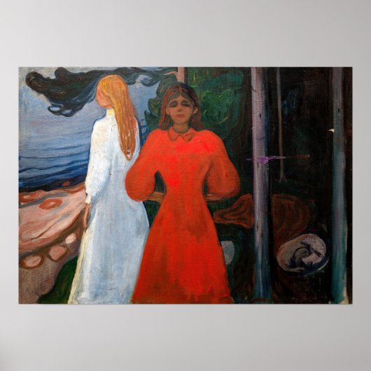 Edvard Munch - rot und weiß Poster (Vorne)