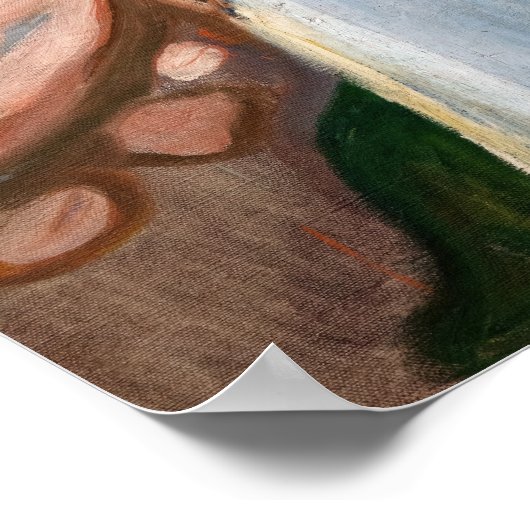 Edvard Munch - rot und weiß Poster (Ecke)