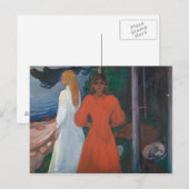 Edvard Munch - rot und weiß Postkarte (Vorne/Hinten)