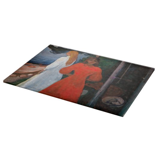 Edvard Munch - rot und weiß Schneidebrett (Ecke)