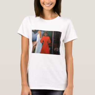 Edvard Munch - rot und weiß T-Shirt