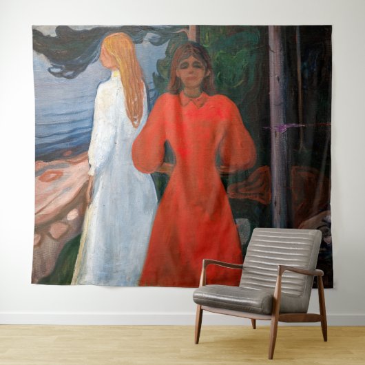 Edvard Munch - rot und weiß Wandteppich (Beispiel (Horizontal))