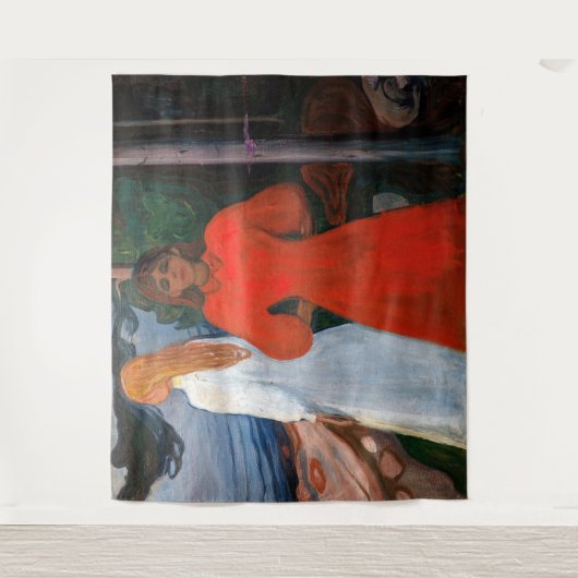 Edvard Munch - rot und weiß Wandteppich (Vorderseite)