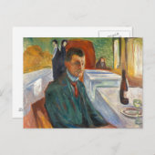 Edvard Munch - Selbstportrait mit einer Flasche We Postkarte (Vorne/Hinten)