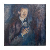 Edvard Munch - Selbstportrait mit Zigarette Fliese (Vorderseite)
