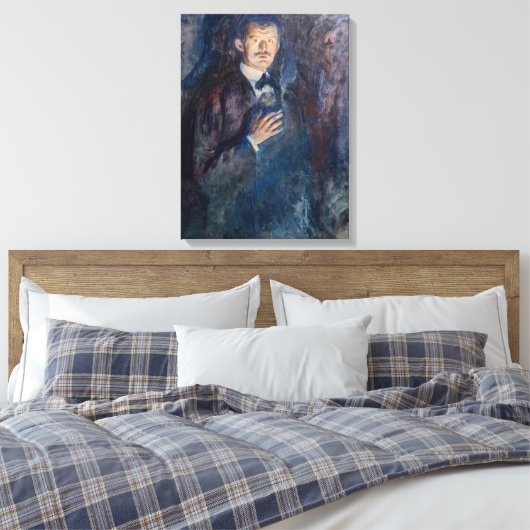 Edvard Munch - Selbstportrait mit Zigarette Leinwanddruck (Insitu (Schlafzimmer))