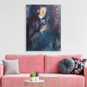 Edvard Munch - Selbstportrait mit Zigarette Leinwanddruck (Insitu (Wohnzimmer))