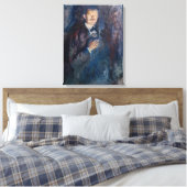 Edvard Munch - Selbstportrait mit Zigarette Leinwanddruck (Insitu (Schlafzimmer))