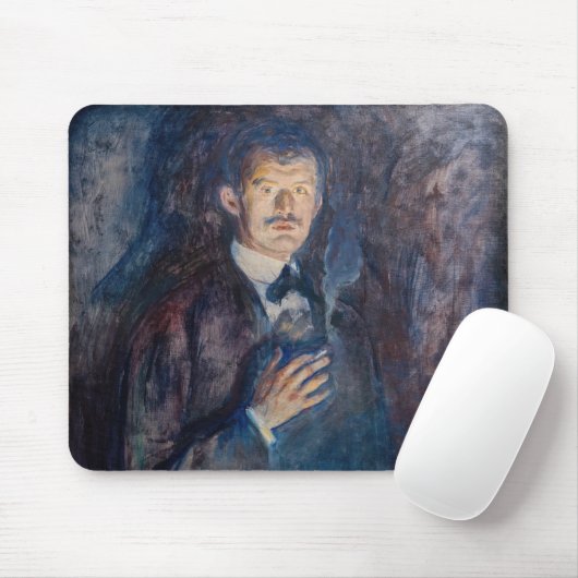 Edvard Munch - Selbstportrait mit Zigarette Mousepad (Mit Mouse)