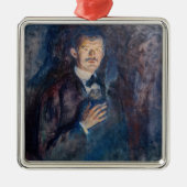 Edvard Munch - Selbstportrait mit Zigarette Ornament Aus Metall (Vorne)