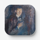 Edvard Munch - Selbstportrait mit Zigarette Pappteller (Vorderseite)