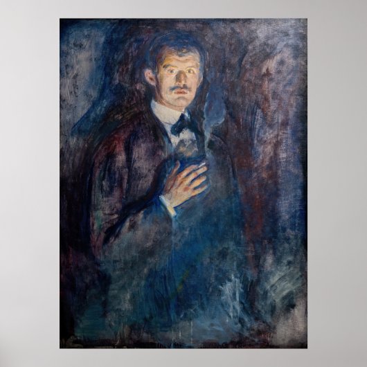 Edvard Munch - Selbstportrait mit Zigarette Poster (Vorne)
