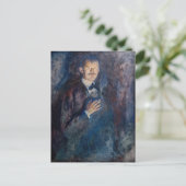 Edvard Munch - Selbstportrait mit Zigarette Postkarte (Stehend Vorderseite)