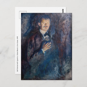 Edvard Munch - Selbstportrait mit Zigarette Postkarte