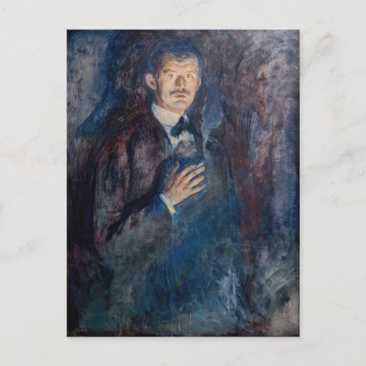 Edvard Munch - Selbstportrait mit Zigarette Postkarte (Vorderseite)