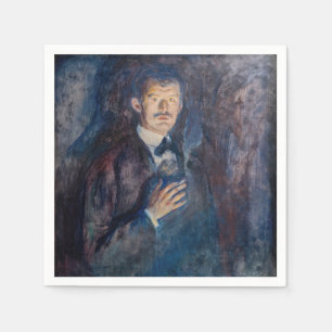 Edvard Munch - Selbstportrait mit Zigarette Serviette