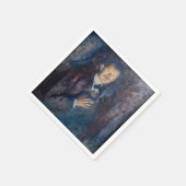 Edvard Munch - Selbstportrait mit Zigarette Serviette (Ecke)