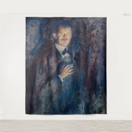 Edvard Munch - Selbstportrait mit Zigarette Wandteppich