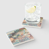 Edvard Munch - Shopping mit Red House Steinuntersetzer (Seitenansicht)