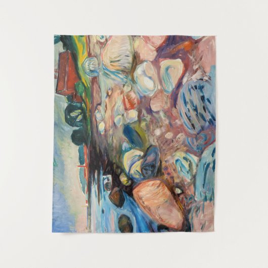 Edvard Munch - Shopping mit Red House Wandteppich (Vorderseite)