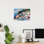 Edvard Munch Shore mit Red House Poster (Heimbüro)