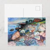 Edvard Munch Shore mit Red House Postkarte (Vorne/Hinten)