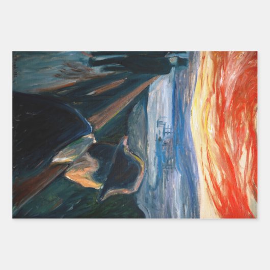 Edvard Munch - Sick Mood at Sunset, Despair 1892 Geschenkpapier Set (Vorderseite)