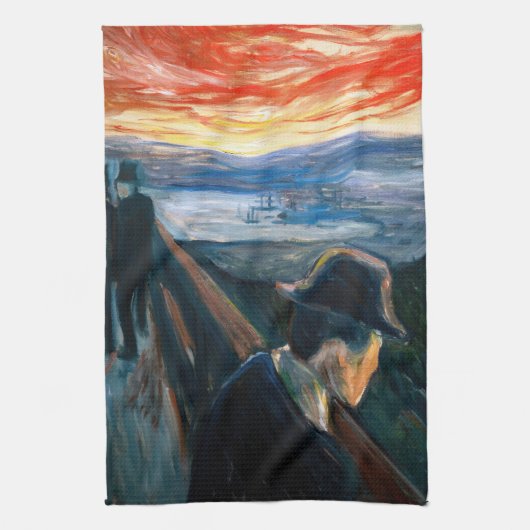 Edvard Munch - Sick Mood at Sunset, Despair 1892 Geschirrtuch (Vertikal)