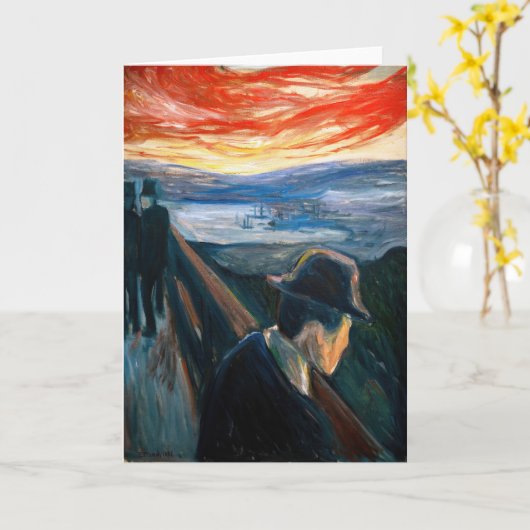 Edvard Munch - Sick Mood at Sunset, Despair 1892 Karte (Gelbe Blume)