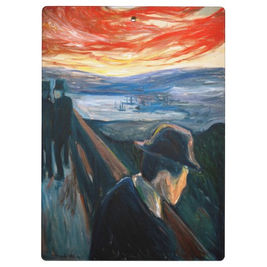 Edvard Munch - Sick Mood at Sunset, Despair 1892 Klemmbrett (Rückseite)