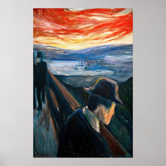 Edvard Munch - Sick Mood at Sunset, Despair 1892 Poster (Vorne)