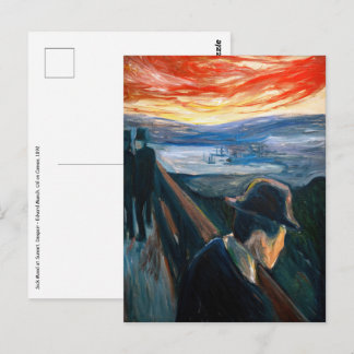 Edvard Munch - Sick Mood at Sunset, Despair 1892 Postkarte