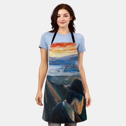 Edvard Munch - Sick Mood at Sunset, Despair 1892 Schürze (Getragen)