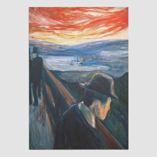 Edvard Munch - Sick Mood at Sunset, Despair 1892 Seidenpapier
