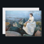 Edvard Munch - Sommernacht, Inger am Strand Dankeskarte<br><div class="desc">Sommernacht,  Inger am Strand - Edvard Munch,  Oil on Leinwand,  1889</div>