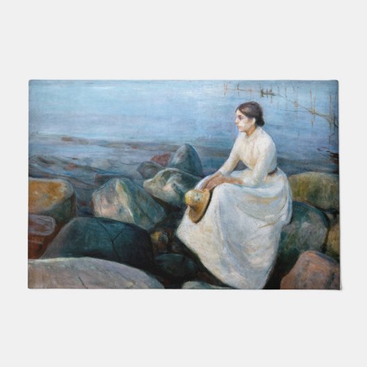 Edvard Munch - Sommernacht, Inger am Strand Fußmatte (Vorderseite)