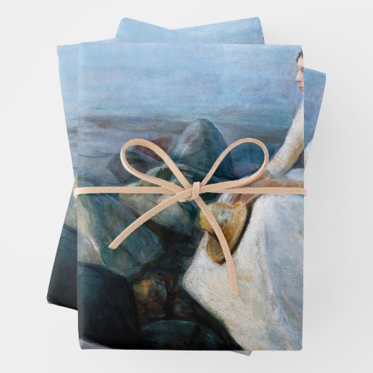 Edvard Munch - Sommernacht, Inger am Strand Geschenkpapier Set (Beispiel)