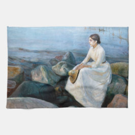 Edvard Munch - Sommernacht, Inger am Strand Geschirrtuch