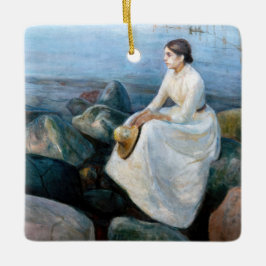 Edvard Munch - Sommernacht, Inger am Strand Keramikornament